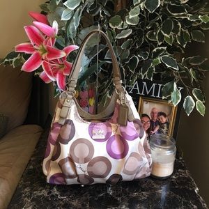 COACH Clover Sateen Multi-Color Maggie Bag Purse